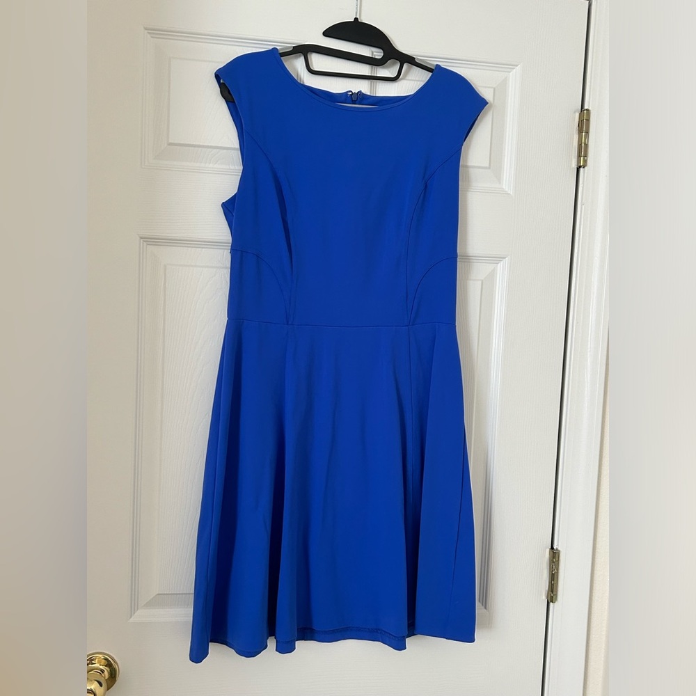 Woman’s Cynthia Rowley blue dress.
